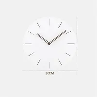 12-inch Frameless Round Wall Clock, Non-ticking, White