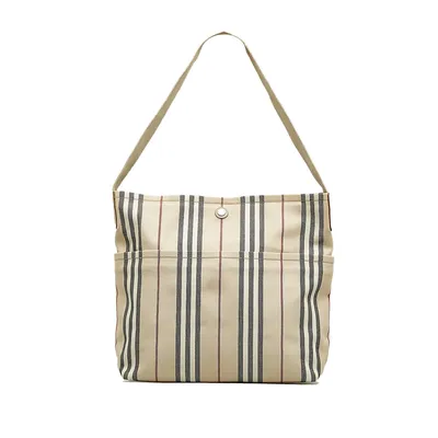 Pre-loved Canvas House Stripe Shoulder Bag