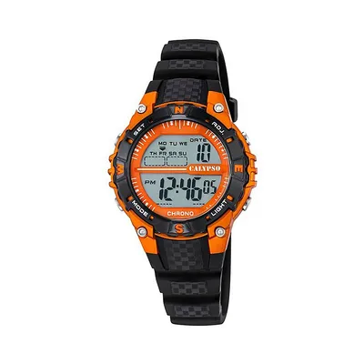 K5684 - 38mm Kids Digital Sports Watch, Silicone Strap, Chronograph, Dual Time, Timer, Backlight, Day And Date Calendar