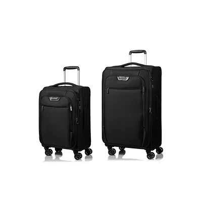 Softech Collection 2pc Expandable Softside Luggage Set With Usb Port