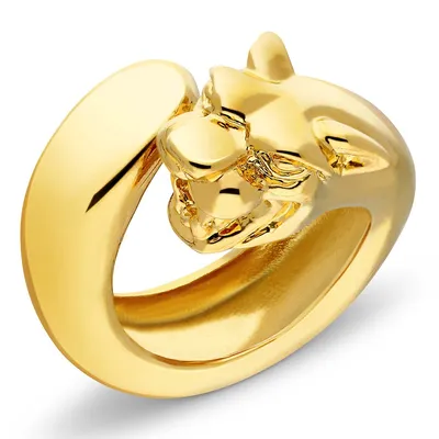 18kt Gold Plated Panther Plain Ring