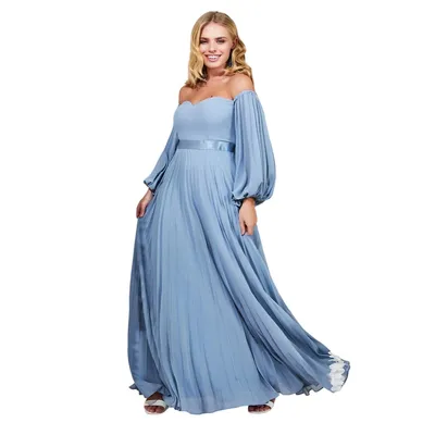 Bardot Chiffon Pleated Maxi