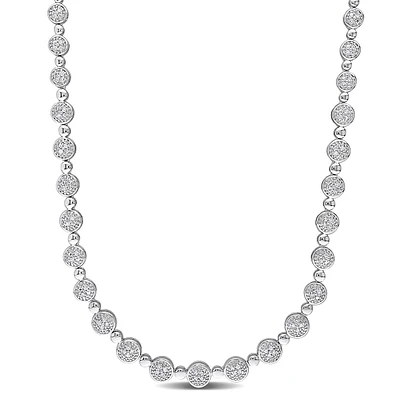 1 Ct Tw Diamond Tennis Necklace In Sterling Silver