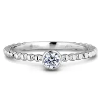 10k White Gold Ct Round Brilliant Cut Diamond Solitaire Stackable Ring