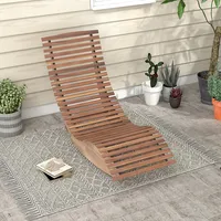 Outdoor Acacia Wood Rocking Chair With Widened Slatted Seat And High Back Patio