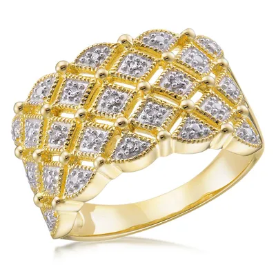 Sterling Silver Stg Gold Plated Ladies Ring