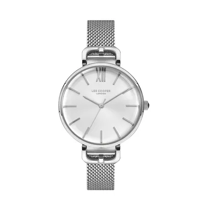 Ladies Lc07348.330 3 Hand Silver Watch With A Silver Mesh Band And A Silver Dial