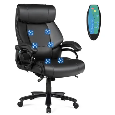 Big & Tall 500lb Massage Office Chair Executive Pu Leather Computer Desk Chair