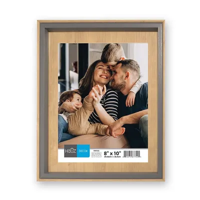 8x10 Picture Frame Light Wood Look With Border