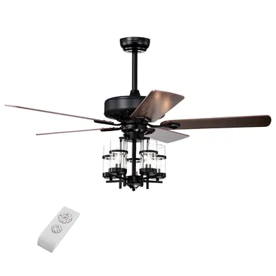 50" Ceiling Fan With Light Classic Ceiling Fan Lamp W/noiseless Reversible Motor