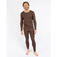 Two Piece Cotton Thermal Pajamas Solid