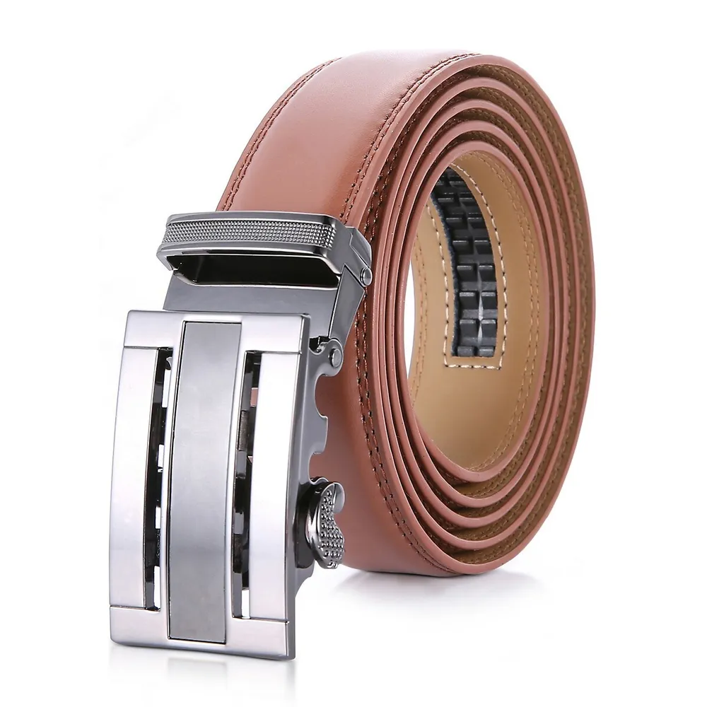Mio Marino  Men's Indented Designed Ratchet Belt - Deep Charcoal