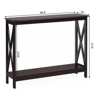 tier Console Table X-design Bookshelf Sofa Side Accent Table W/shelf