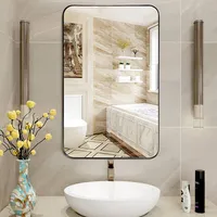 32''x20'' Wall-mounted Rectangle Mirror Metal Frame Bathroom Entryway