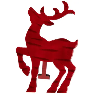 8" Glossy Red Standing Reindeer Christmas Decoration