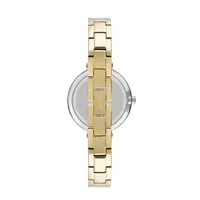 Ladies Lc07412.220 3 Hand Yellow Gold Watch With A White Metal Band And A White Dial