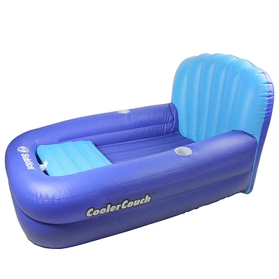 Inflatable Swimming Pool Lounger With Ice Cooler - 64" - Blue