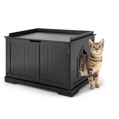 Cat Litter Box Cabinet Furniture Washroom Storage Bench