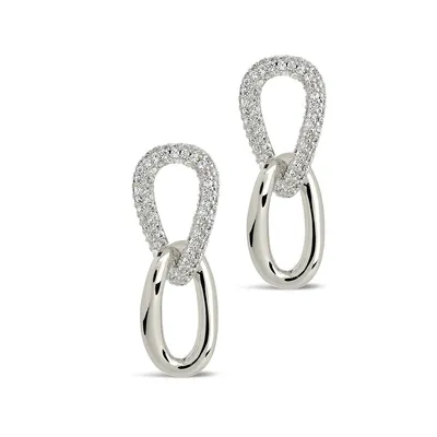 Cz Link Drop Studs Earring Sterling Forever