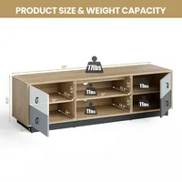 55'' Tv Stand Entertainment Media Center W/ Storage Cabinets Adjustable Shelves