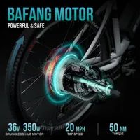METAKOO Cybertrack 100 Electric Bike / Shimano 7 Speed Gears/ Range 50+ km / 350W BAFANG Motor & 32km/h(20MPH) Mountain Bike/ 10.4AH Removable Battery(48kms Range)