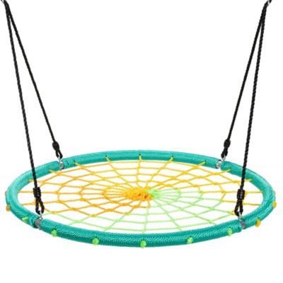40" Spider Web Tree Swing Kids Outdoor Play Set W/ Adjustable Ropes Gift
