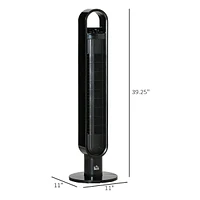 39" Oscillating Tower Fan With 12h Timer
