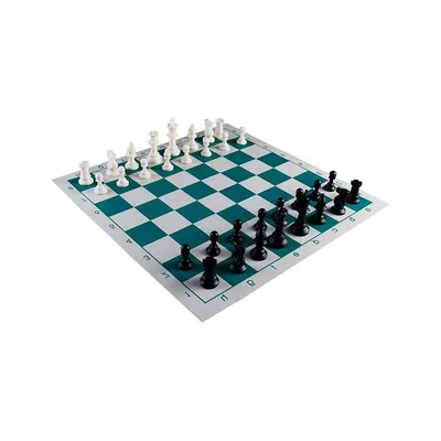 Chess Set 20" X 20" Weighted Roll-up Travel Chess In Carry Bag With Shoulder Strap Easy To Carry
