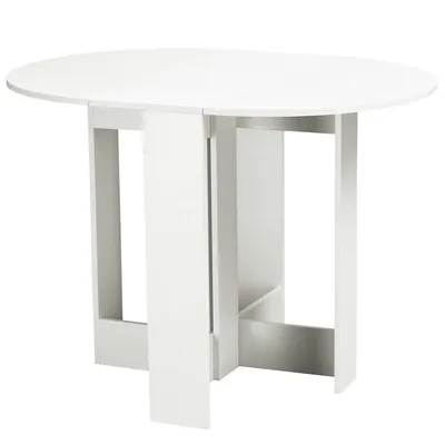 Round Drop Leaf Folding Dining Table