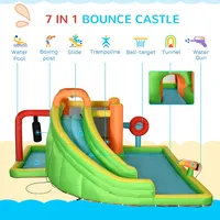 8-in-1 Inflatable Water Slide, Kids Castle Bounce House