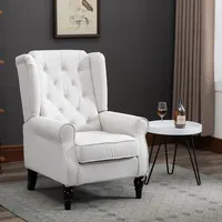 Tufted Living Room Side Chair With Painted Wooden Leg