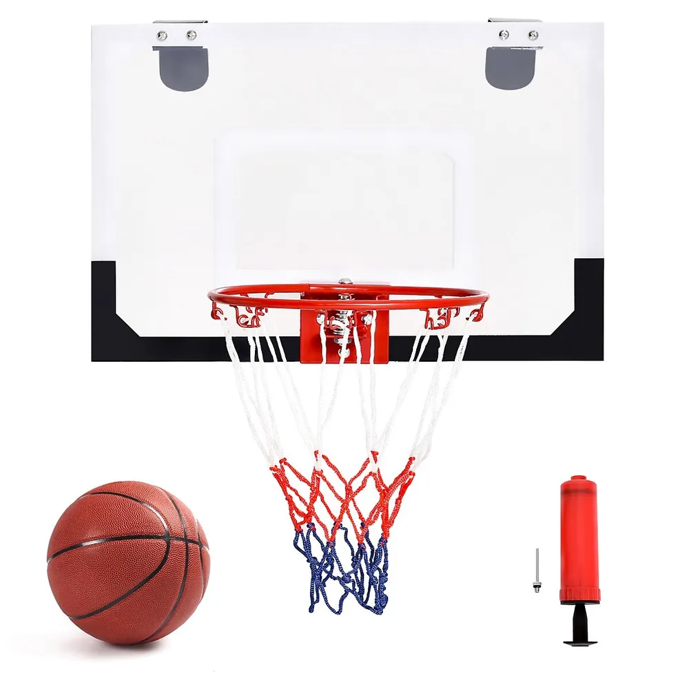 Over-The-Door Mini Basketball Hoop Includes Basketball & Hand Pump 2 Nets  Indoor Sports