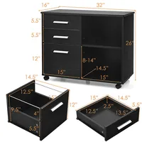 3-drawer File Cabinet Mobile Lateral Printer Stand