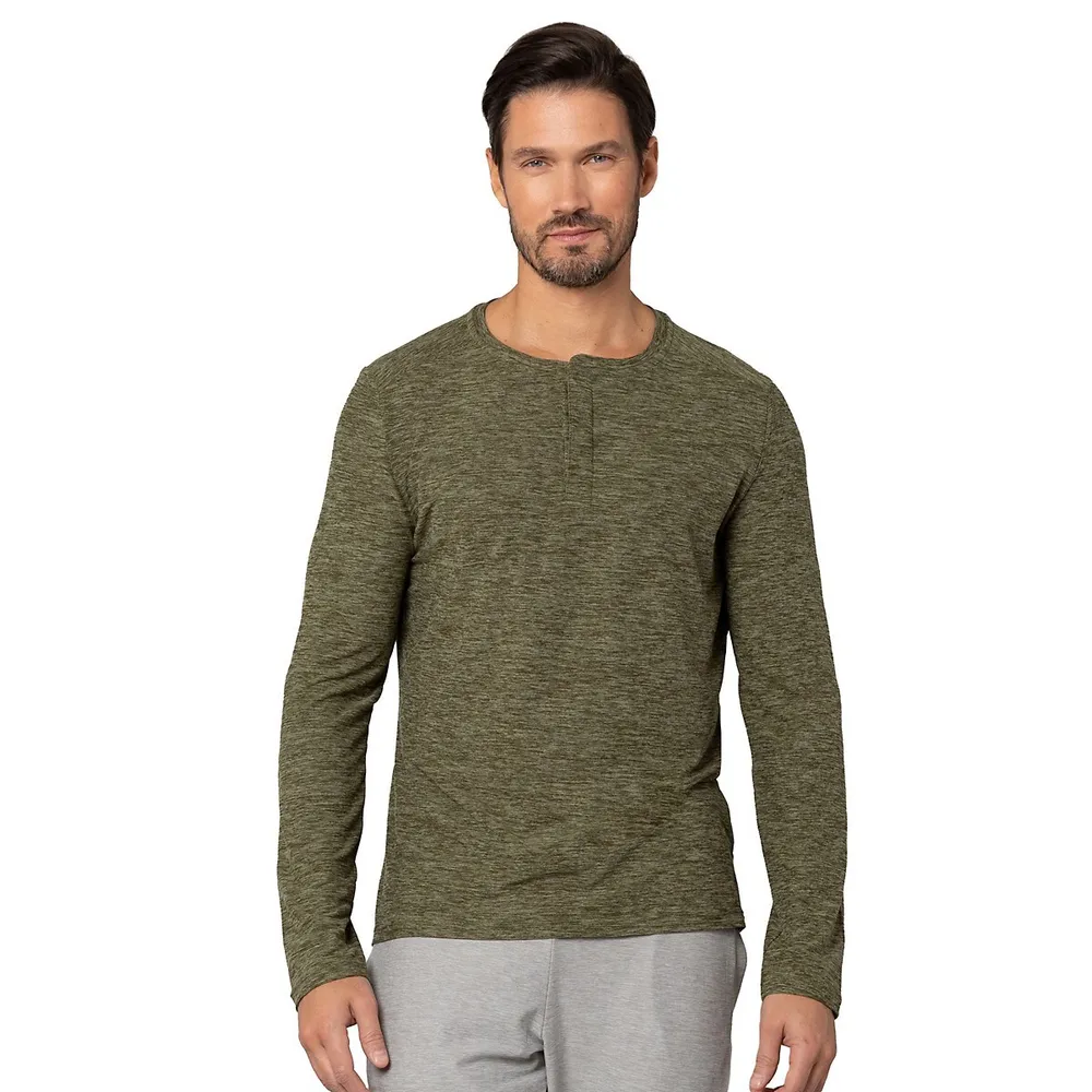 Kyodan Mens Crewneck Long Sleeve Breathable Soft Moss Jersey T