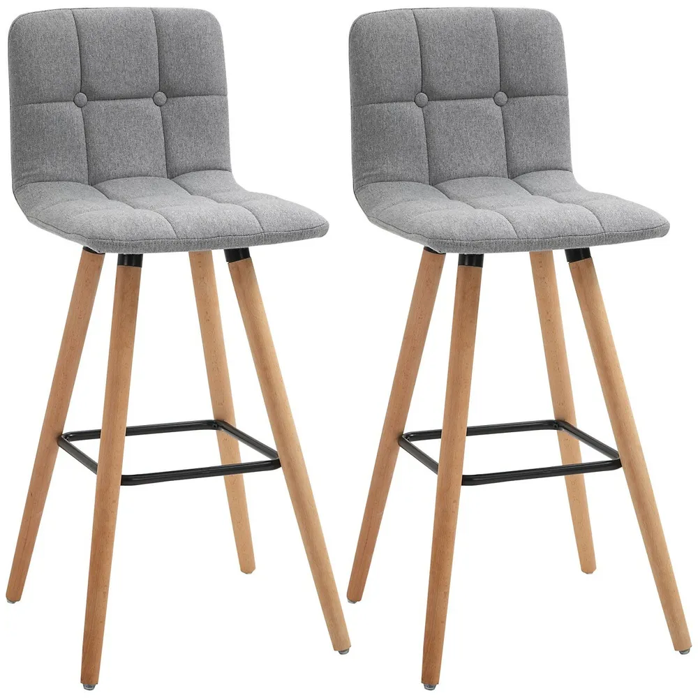 Modern Upholstered Bar Stools Set Of 2