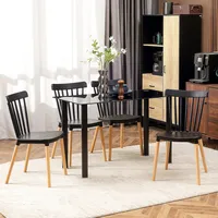 4 Pieces Dining Chairs Set, Kitchen Chair With Wooden Legs