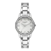 Ladies Lc07413.320 3 Hand Silver Watch With A Silver Metal Band And A White Dial