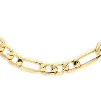 10kt 8.25" Men's Hollow Figaro Link Bracelet