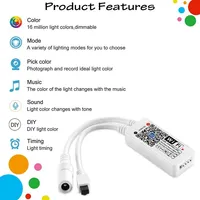 Smart Wifi Rgb Led Strip Light Controller + Infrared Remote Control For Multi Color Strip Lights