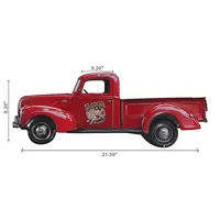 Embossed Metal Wall Sign Red Truck
