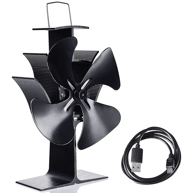 Costway 4 Blades Fireplace Stove Fan Fuel Saving Heat Powered Wood Burner  Eco Usb | Southcentre Mall