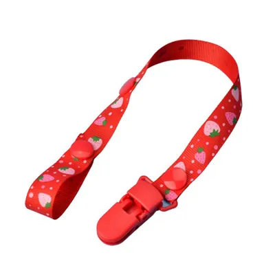 4 Pcs Baby Pacifier Clip Boy Girl Teething Dummy Soother Nipple Strap Chain Holder - RED