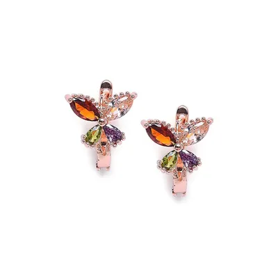 Gold-tone Butterfly Huggie Earrings