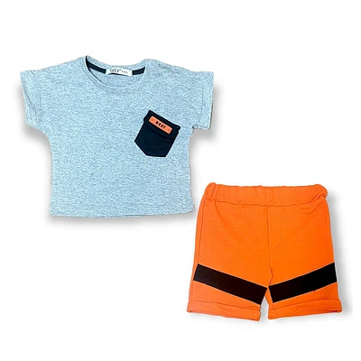 Boys Casual Cotton T-shirt And Shorts Set - Best Pocket Design