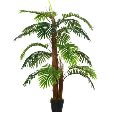 4 Feet Artificial Palm Plant Potted Fake Tree Home Décor
