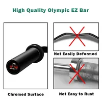 Goplus 48''phosphate Steel Olympic Ez Curl Bar 28mm Grip Home Gym Fitness Equipment
