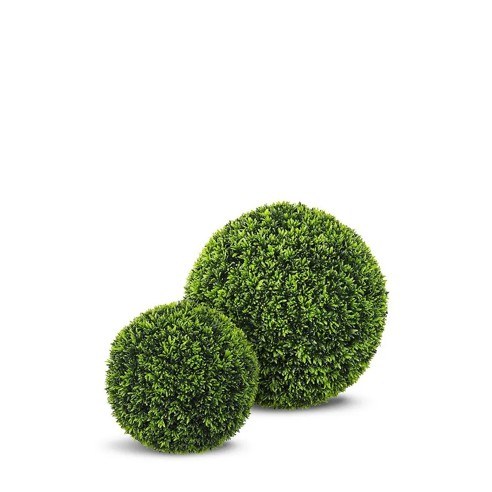 Faux Botanical Podocarpus Ball In Green 18 In. Height