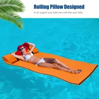 3-layer Tear-proof Water Mat Floating Pad Island Sports Relaxing Orangeyellow