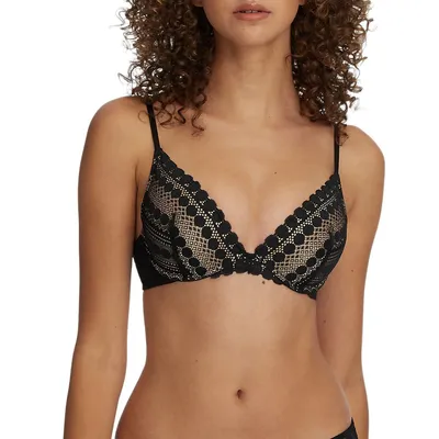 Lightly Lined Wireless Sleek Back Lace Bra