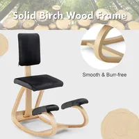 Ergonomic Kneeling Chair Upright Posture Velvet Support Chair With Backrest